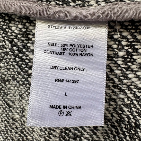 ASTR The Label Open Front Cardigan Long Sleeve Black and White Large - Picture 4 of 8